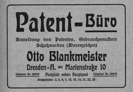 Patent-Anwalt Dresden Otto Blankmeister